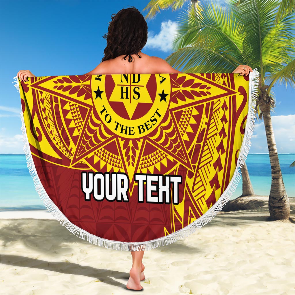 Personalised Tonga Niuatoputapu High School Beach Blanket Special Kupesi Pattern