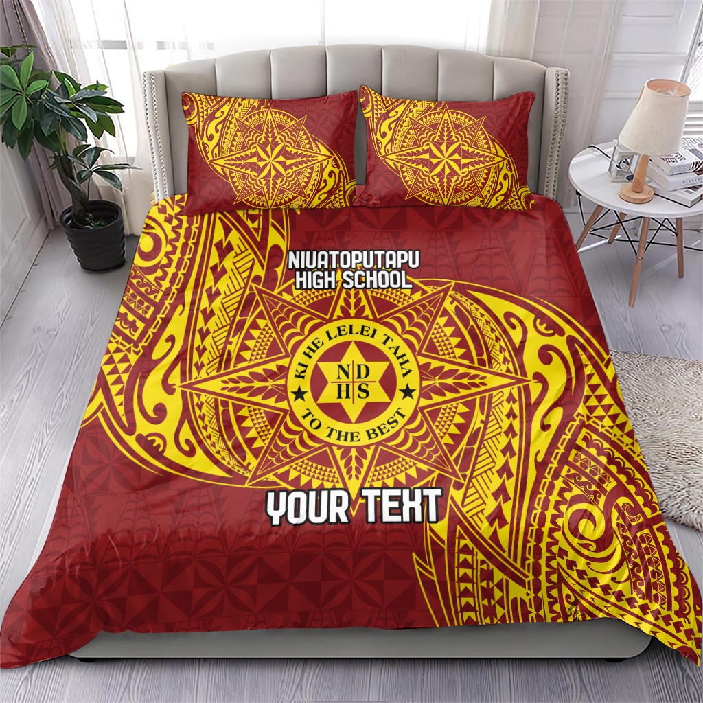 Personalised Tonga Niuatoputapu High School Bedding Set Special Kupesi Pattern