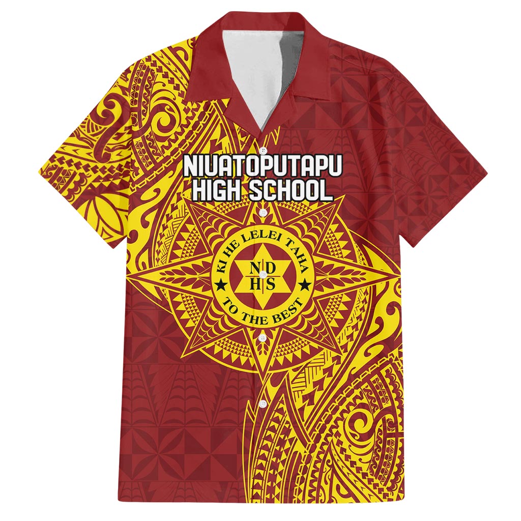 Personalised Tonga Niuatoputapu High School Family Matching Tank Maxi Dress and Hawaiian Shirt Special Kupesi Pattern