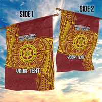 Personalised Tonga Niuatoputapu High School Garden Flag Special Kupesi Pattern