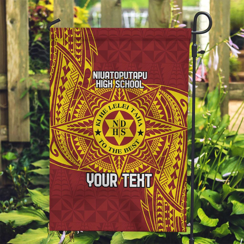 Personalised Tonga Niuatoputapu High School Garden Flag Special Kupesi Pattern