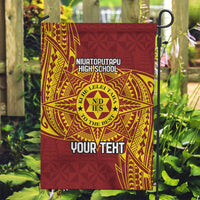 Personalised Tonga Niuatoputapu High School Garden Flag Special Kupesi Pattern