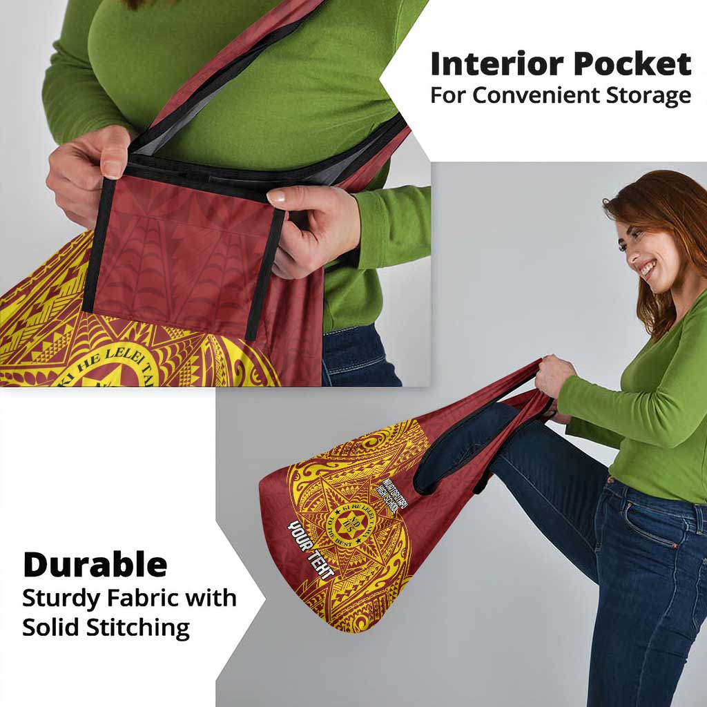 Personalised Tonga Niuatoputapu High School Grocery Bag Special Kupesi Pattern