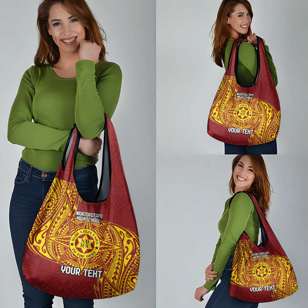 Personalised Tonga Niuatoputapu High School Grocery Bag Special Kupesi Pattern