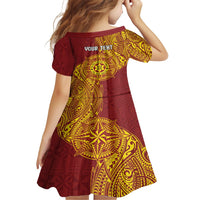 Personalised Tonga Niuatoputapu High School Kid Short Sleeve Dress Special Kupesi Pattern LT9 - Polynesian Pride
