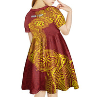 Personalised Tonga Niuatoputapu High School Kid Short Sleeve Dress Special Kupesi Pattern LT9 - Polynesian Pride