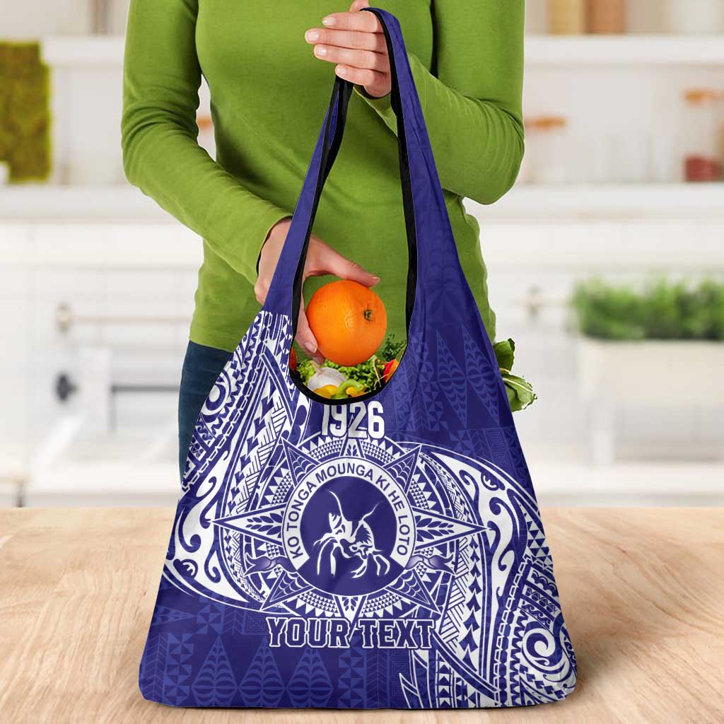 Personalised Tonga Queen Salote College Grocery Bag Kolisi Fefine 1926 Special Kupesi Pattern