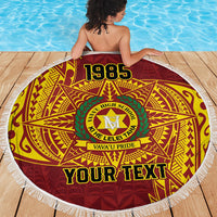Personalised Tonga Vava'u High School Beach Blanket Since 1985 Special Kupesi Pattern