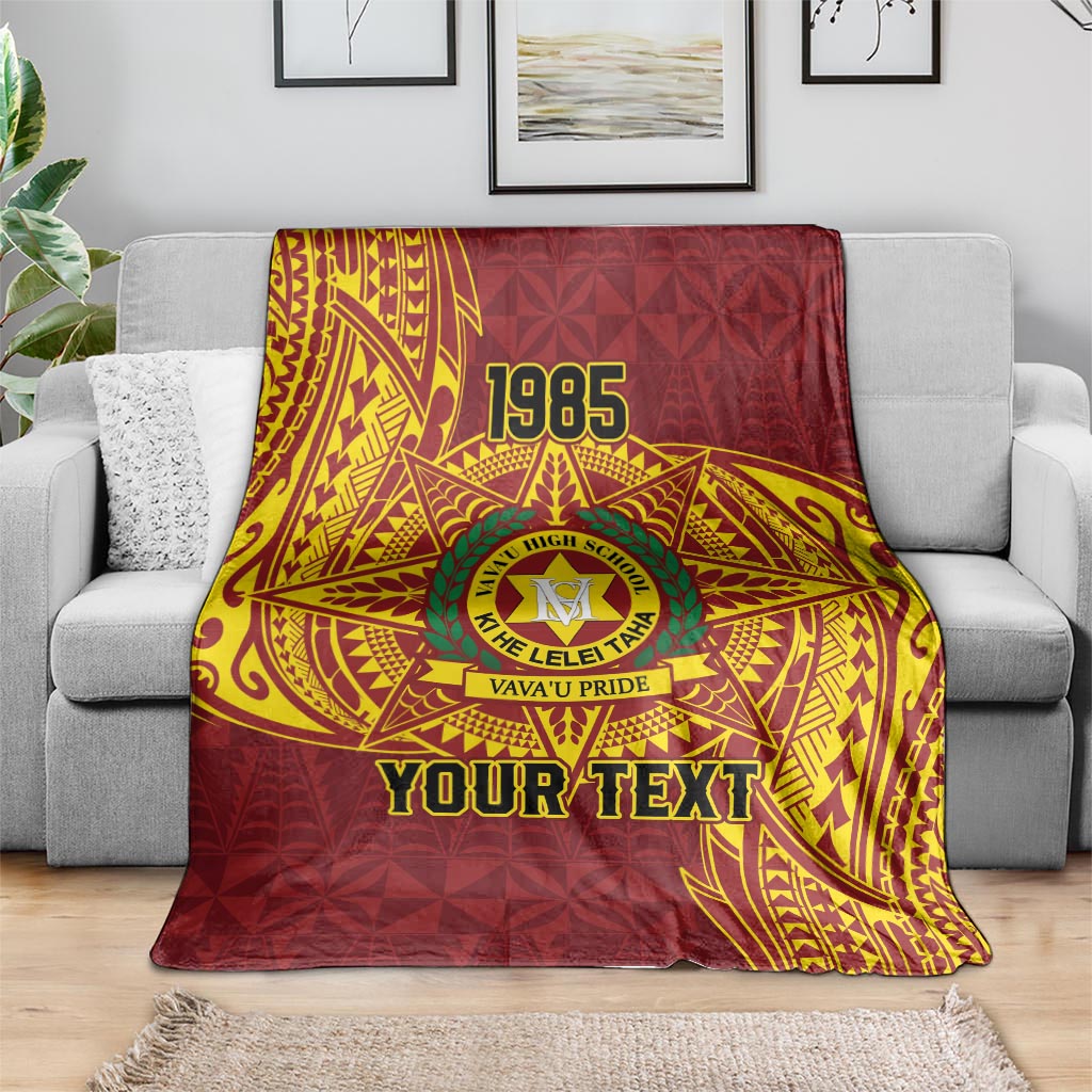 Personalised Tonga Vava'u High School Blanket Since 1985 Special Kupesi Pattern