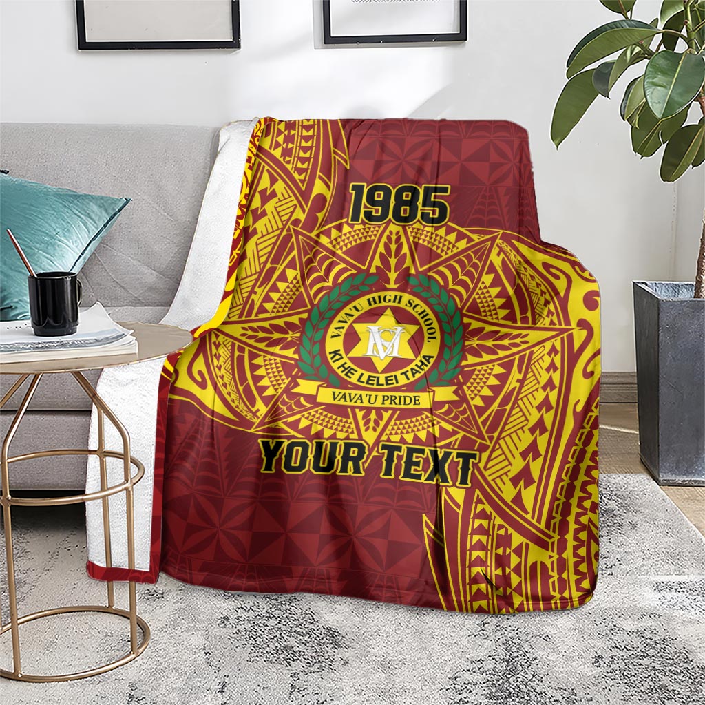 Personalised Tonga Vava'u High School Blanket Since 1985 Special Kupesi Pattern