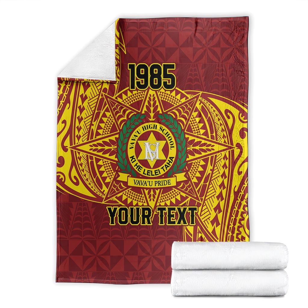 Personalised Tonga Vava'u High School Blanket Since 1985 Special Kupesi Pattern