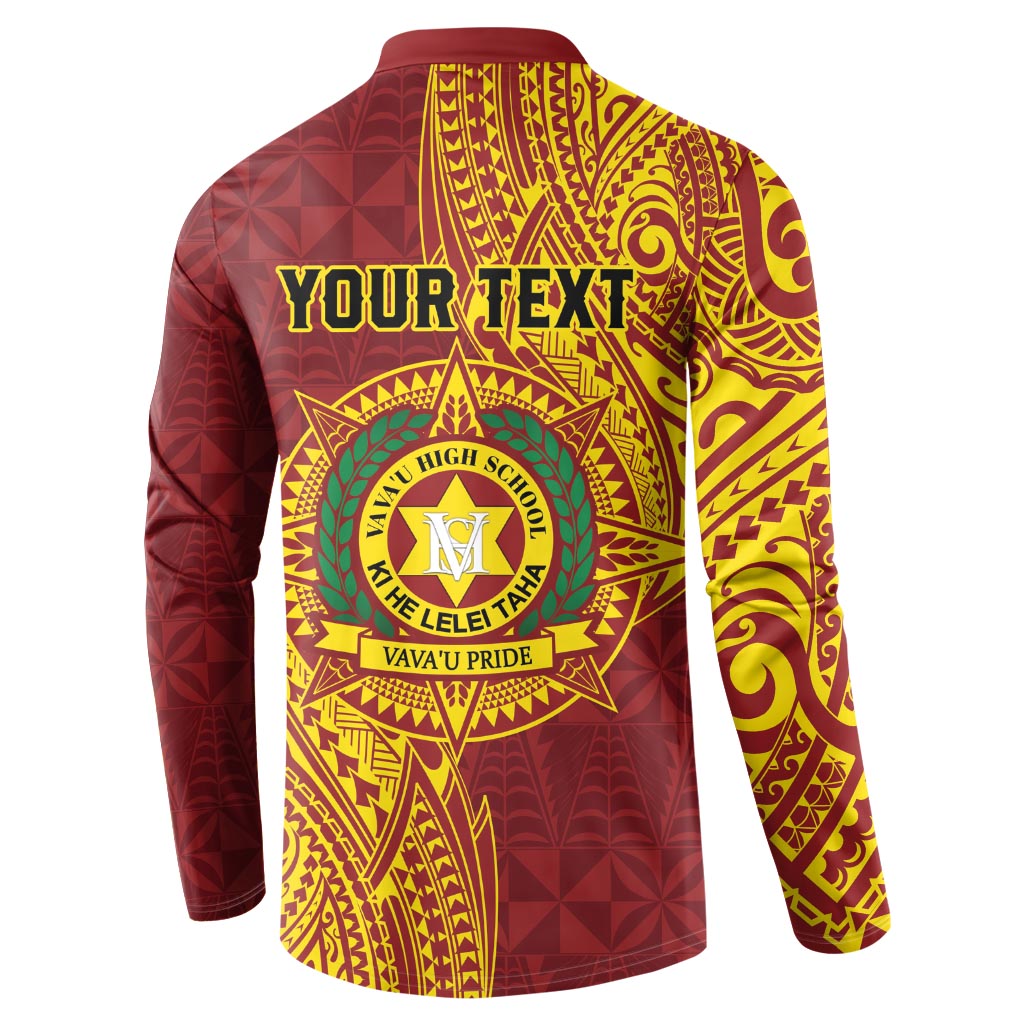 Personalised Tonga Vava'u High School Button Sweatshirt Since 1985 Special Kupesi Pattern