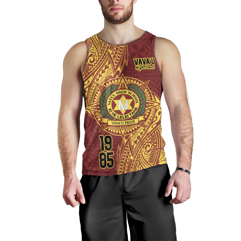 Personalised Tonga Vava'u High School Men Tank Top Since 1985 Special Kupesi Pattern