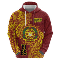 Personalised Tonga Vava'u High School Zip Hoodie Since 1985 Special Kupesi Pattern
