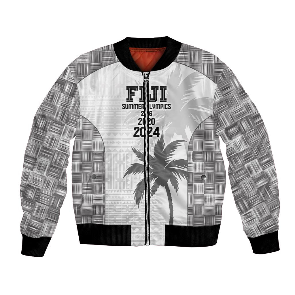 Custom Fiji Rugby Bomber Jacket History Champions World Cup 7s - White