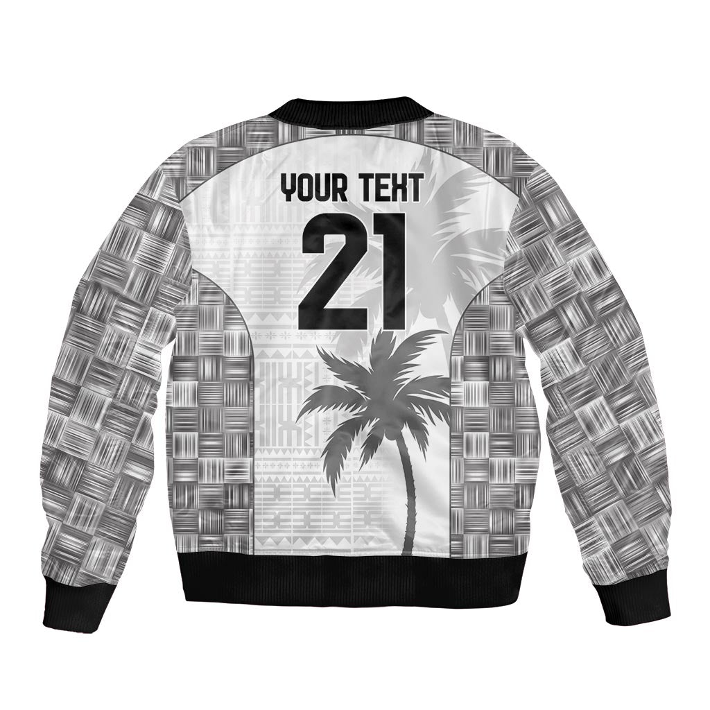 Custom Fiji Rugby Bomber Jacket History Champions World Cup 7s - White
