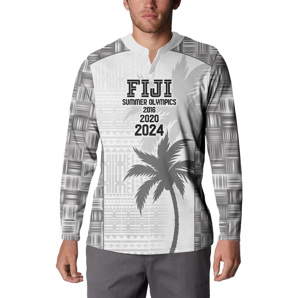 Custom Fiji Rugby Button Sweatshirt History Champions World Cup 7s - White