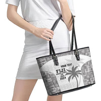 Custom Fiji Rugby Leather Tote Bag History Champions World Cup 7s - White