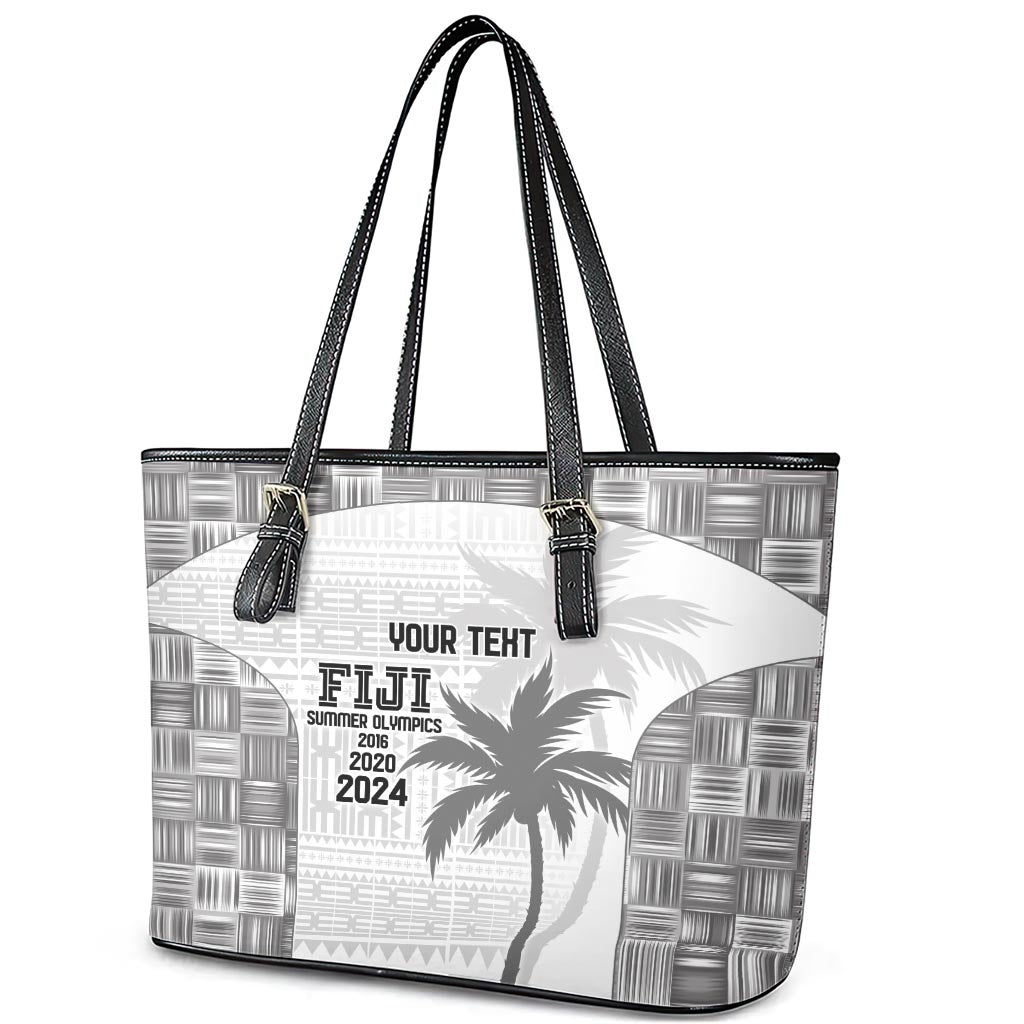 Custom Fiji Rugby Leather Tote Bag History Champions World Cup 7s - White