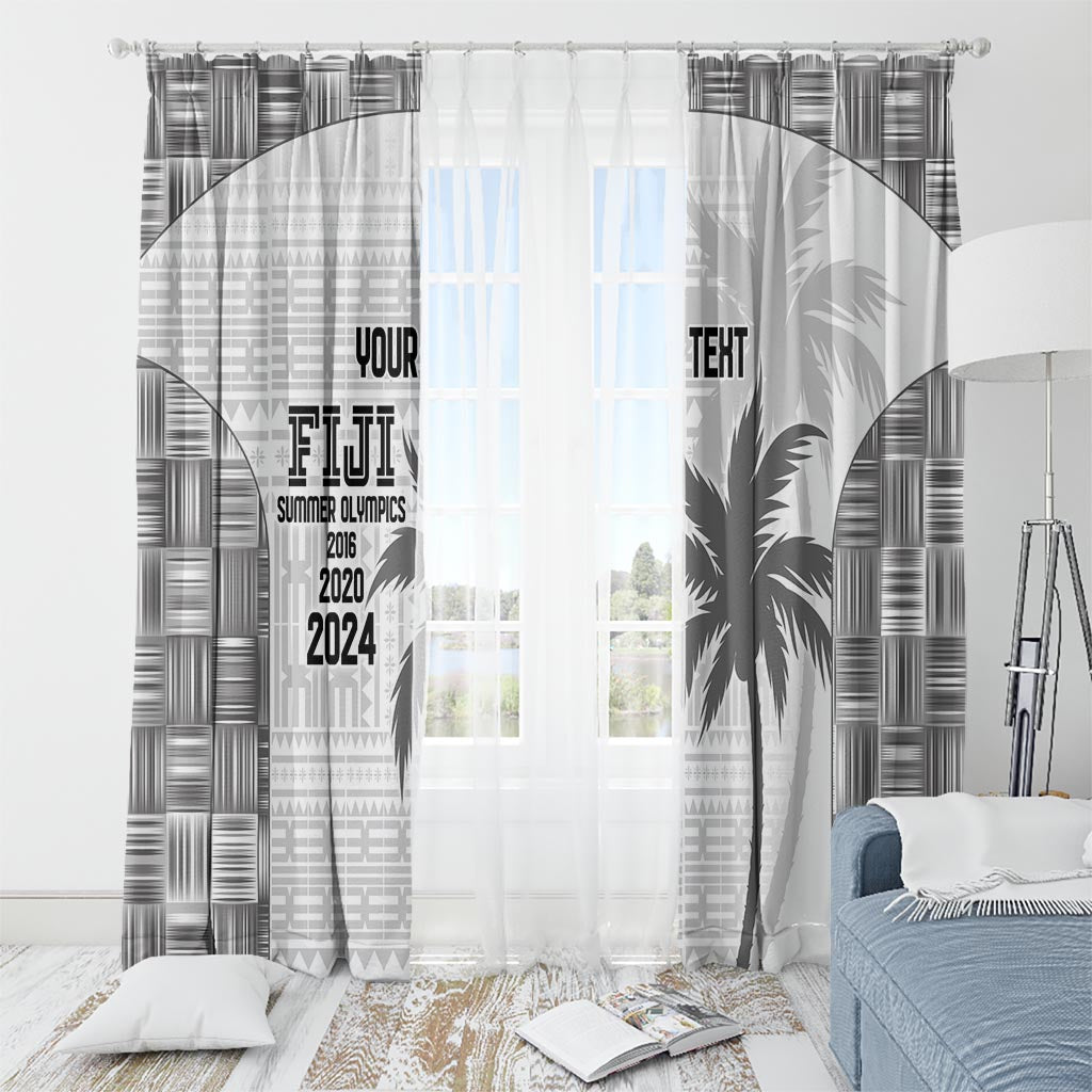 Custom Fiji Rugby Window Curtain History Champions World Cup 7s - White