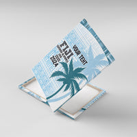 Custom Fiji Rugby Canvas Wall Art History Champions World Cup 7s - Bllue