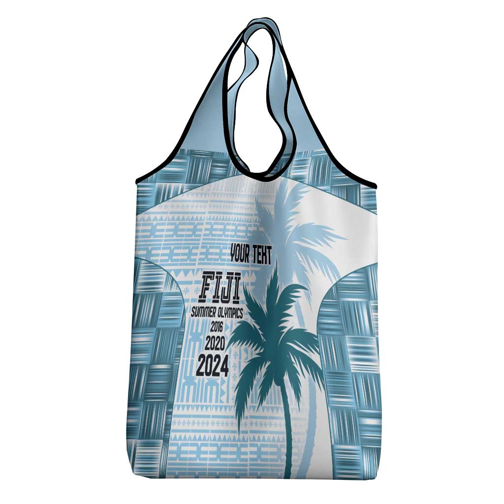 Custom Fiji Rugby Grocery Bag History Champions World Cup 7s - Bllue