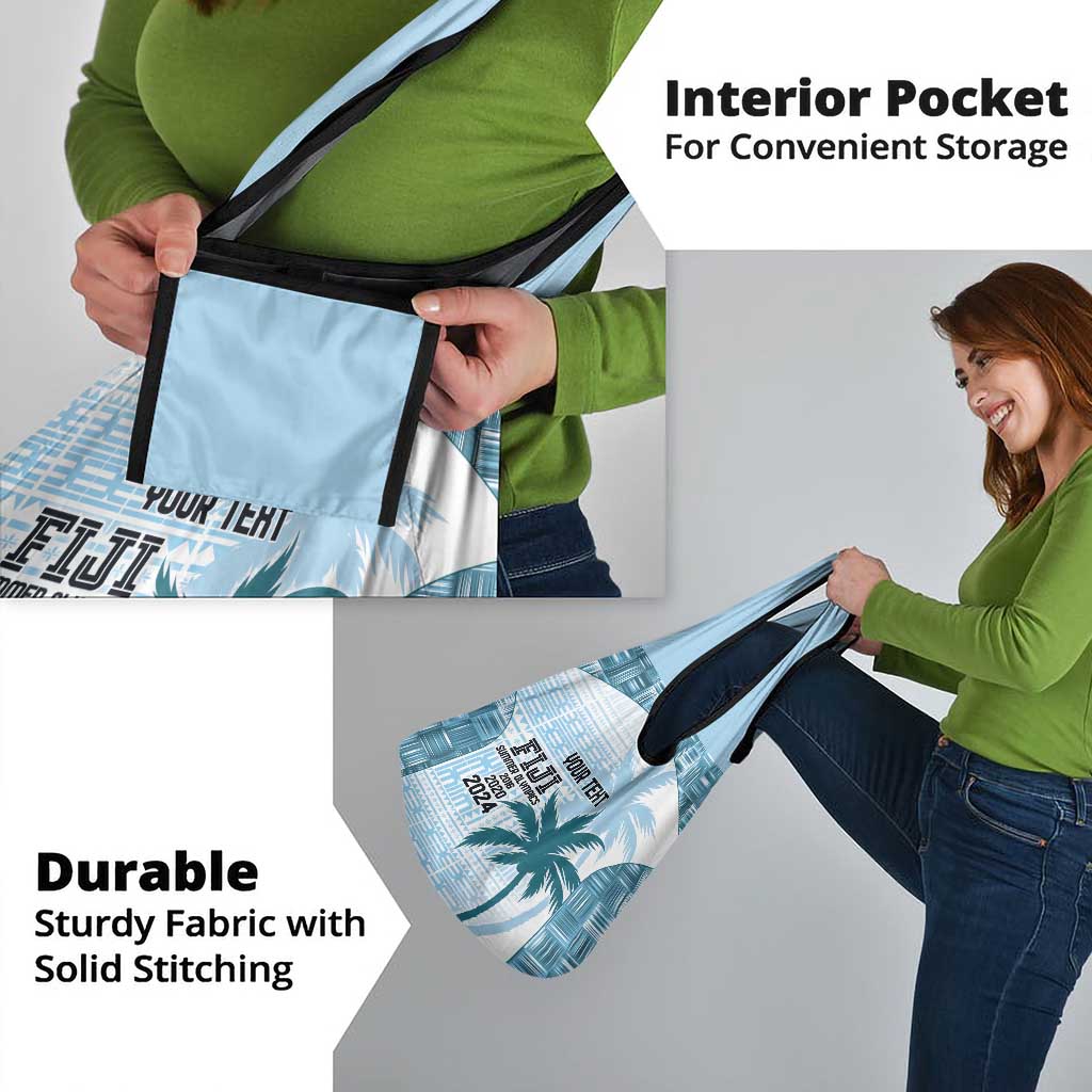 Custom Fiji Rugby Grocery Bag History Champions World Cup 7s - Bllue