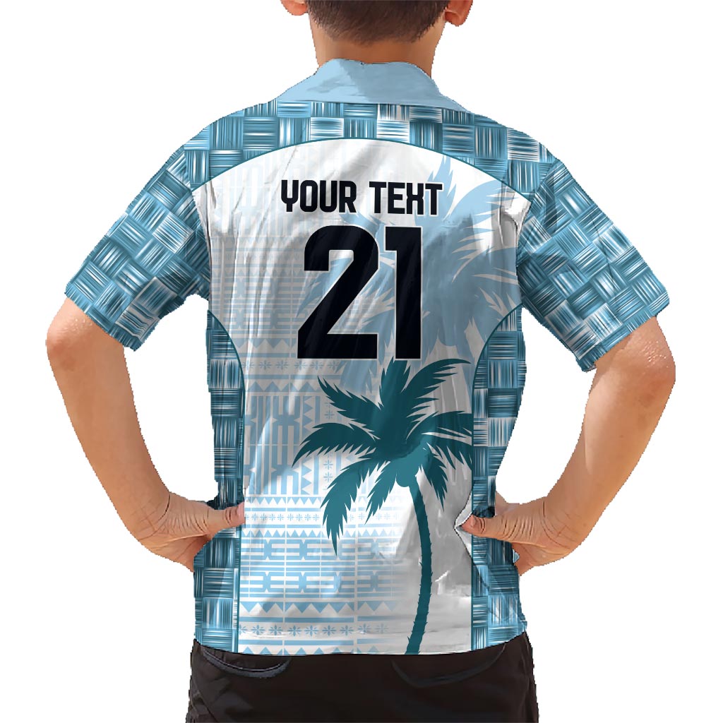 Custom Fiji Rugby Hawaiian Shirt History Champions World Cup 7s - Bllue