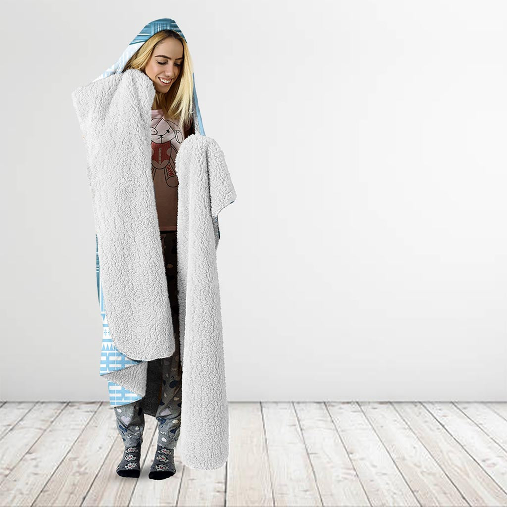 Custom Fiji Rugby Hooded Blanket History Champions World Cup 7s - Bllue