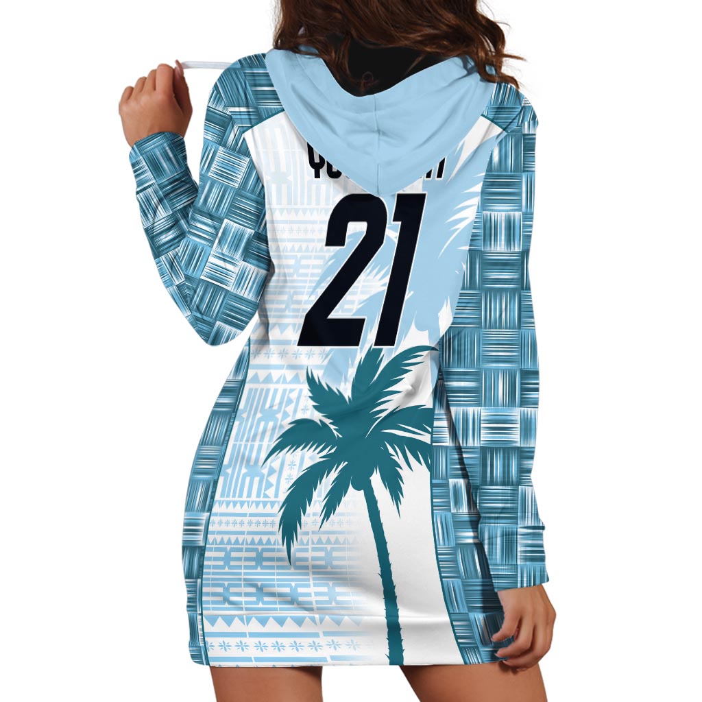 Custom Fiji Rugby Hoodie Dress History Champions World Cup 7s - Bllue