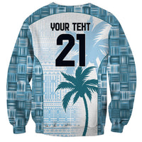 Custom Fiji Rugby Sweatshirt History Champions World Cup 7s - Bllue