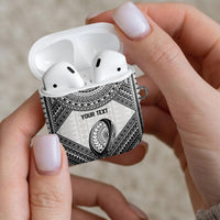 Custom Rugby Fiji National Heritage AirPods Case White Traditional Masi Inspired