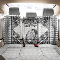 Custom Rugby Fiji National Heritage Back Car Seat Cover White Traditional Masi Inspired