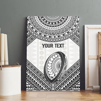 Custom Rugby Fiji National Heritage Canvas Wall Art White Traditional Masi Inspired