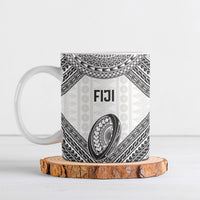Custom Rugby Fiji National Heritage Ceramic Mug White Traditional Masi Inspired