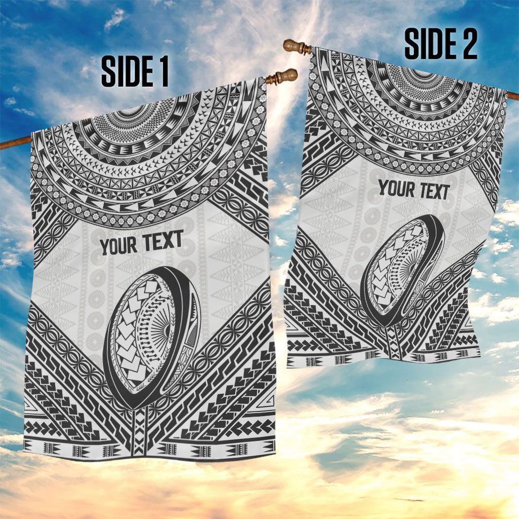 Custom Rugby Fiji National Heritage Garden Flag White Traditional Masi Inspired