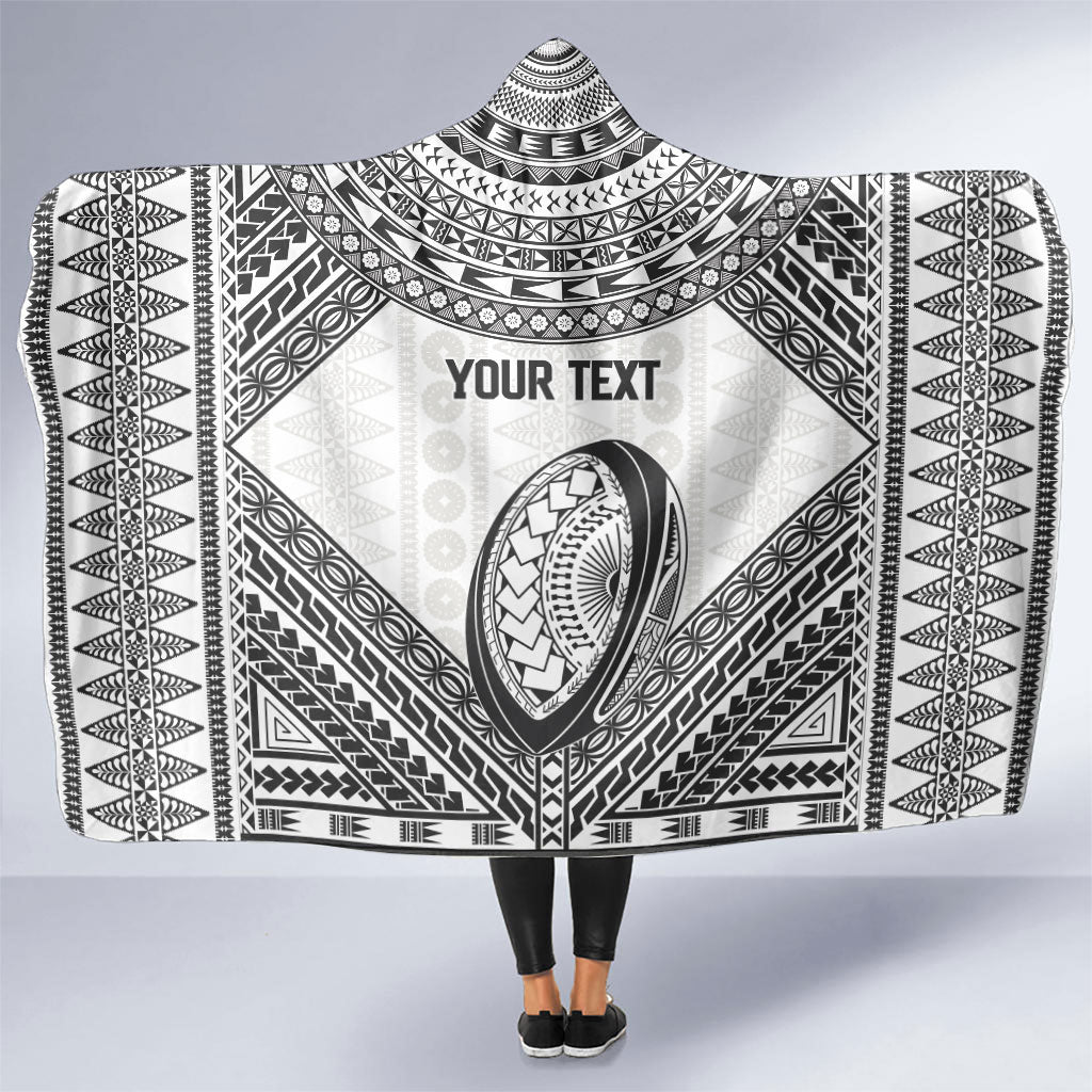 Custom Rugby Fiji National Heritage Hooded Blanket White Traditional Masi Inspired LT9 One Size White - Polynesian Pride