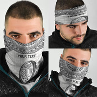 Custom Rugby Fiji National Heritage Neck Gaiter White Traditional Masi Inspired