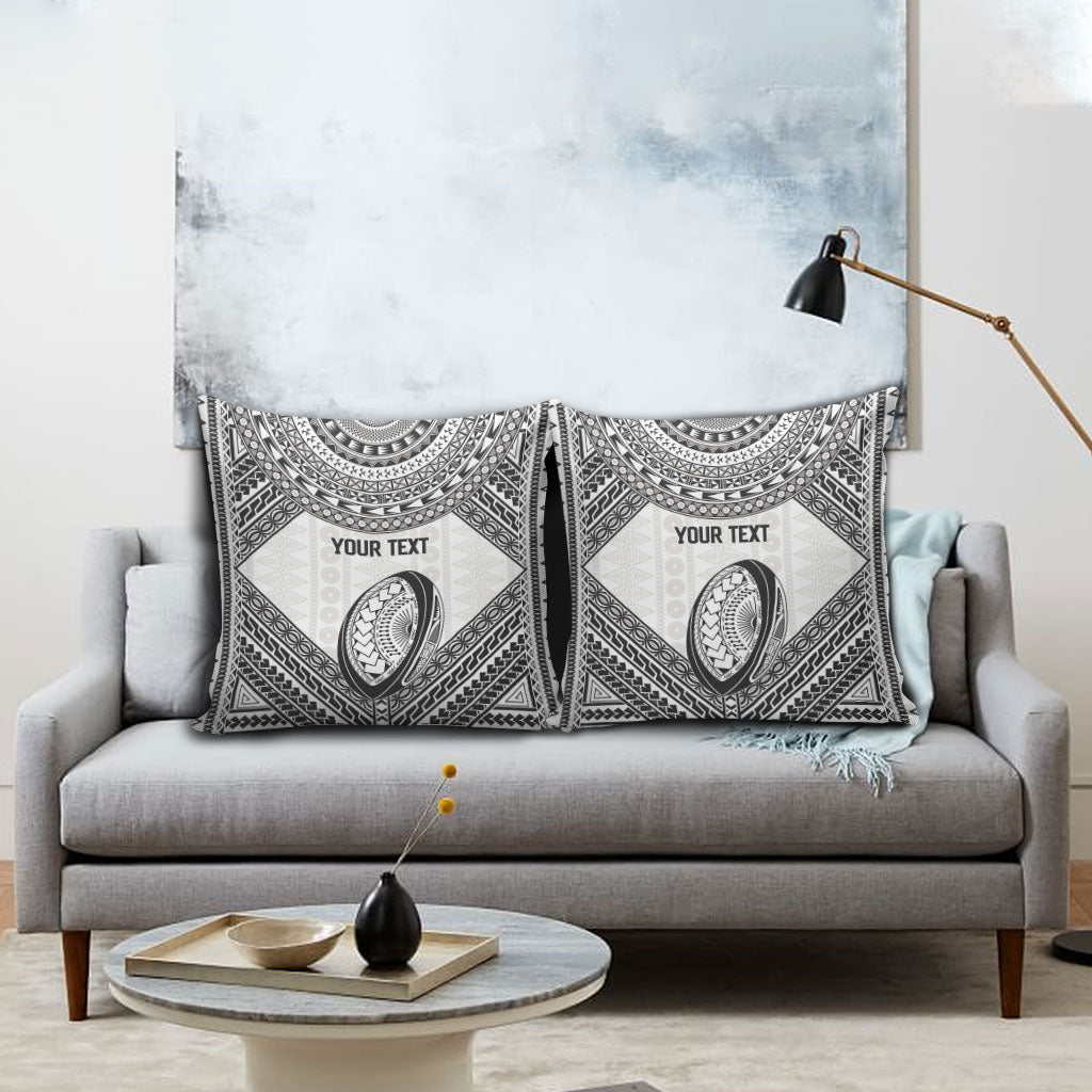 Custom Rugby Fiji National Heritage Pillow Cover White Traditional Masi Inspired