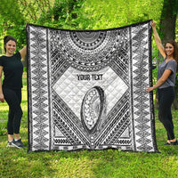 Custom Rugby Fiji National Heritage Quilt White Traditional Masi Inspired
