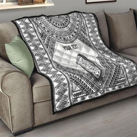 Custom Rugby Fiji National Heritage Quilt White Traditional Masi Inspired