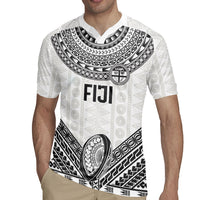 Custom Rugby Fiji National Heritage Rugby Jersey White Traditional Masi Inspired