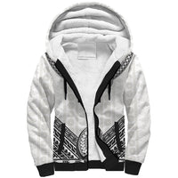 Custom Rugby Fiji National Heritage Sherpa Hoodie White Traditional Masi Inspired
