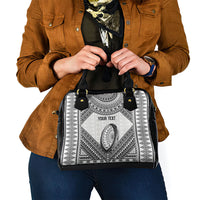 Custom Rugby Fiji National Heritage Shoulder Handbag White Traditional Masi Inspired