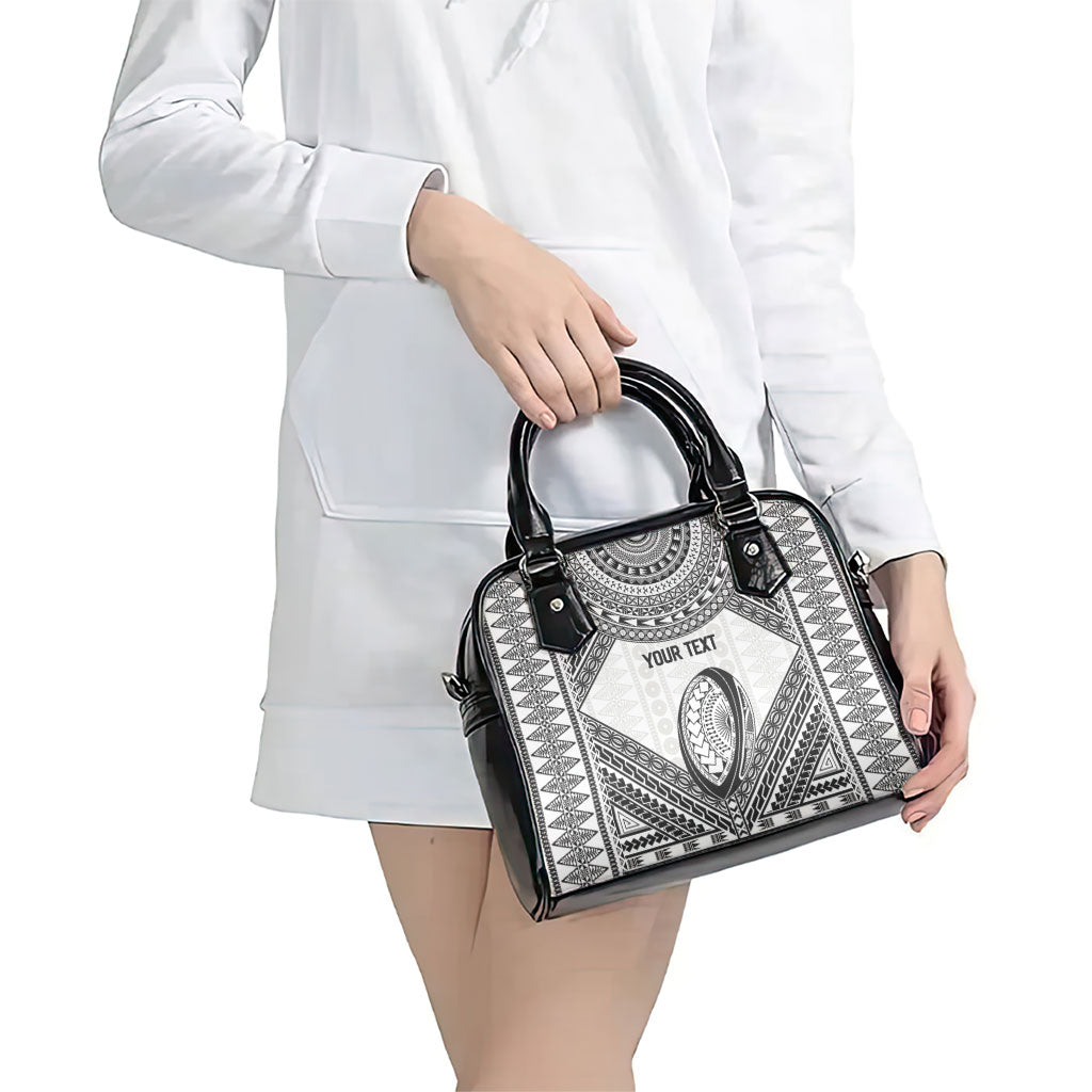 Custom Rugby Fiji National Heritage Shoulder Handbag White Traditional Masi Inspired