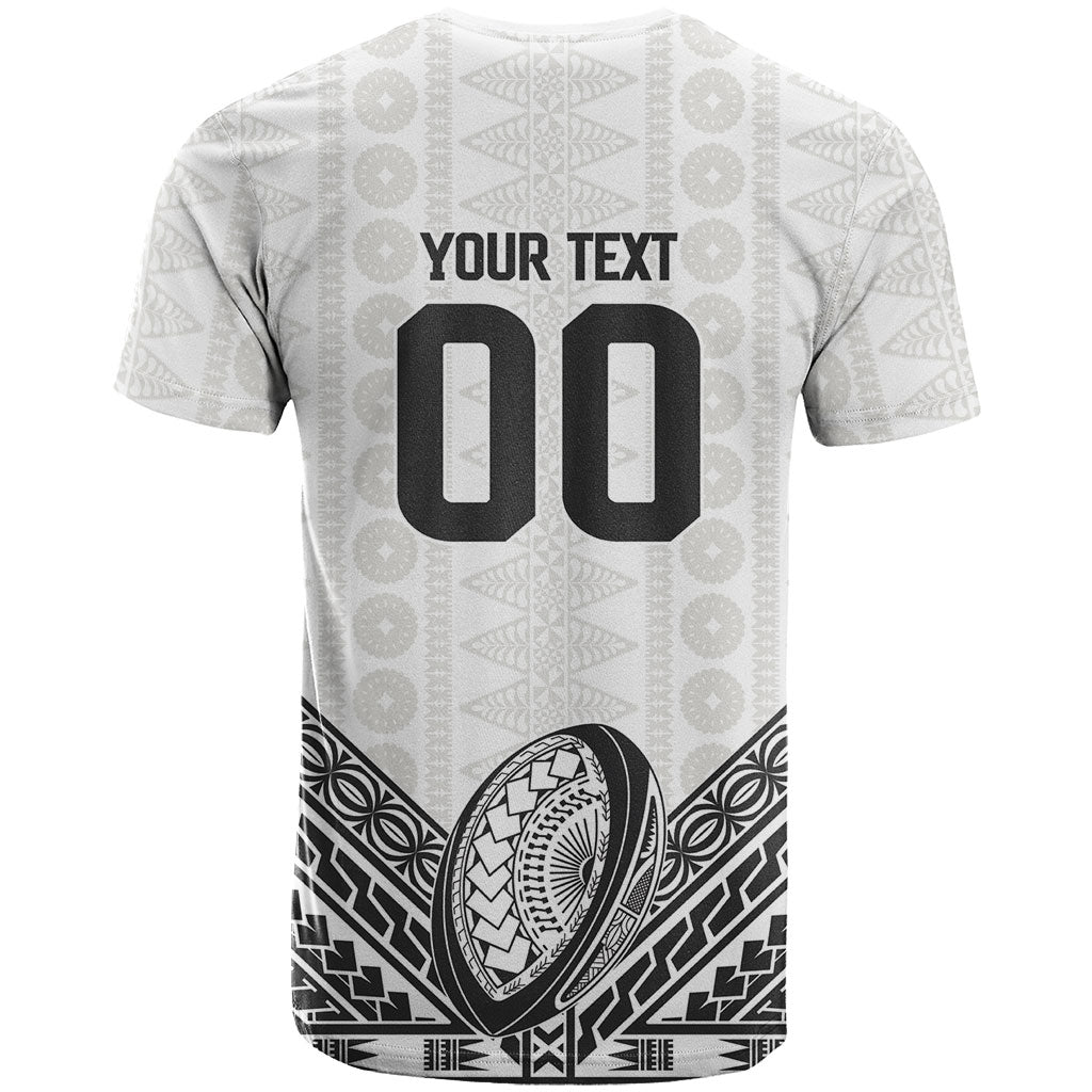 Custom Rugby Fiji National Heritage T Shirt White Traditional Masi Inspired
