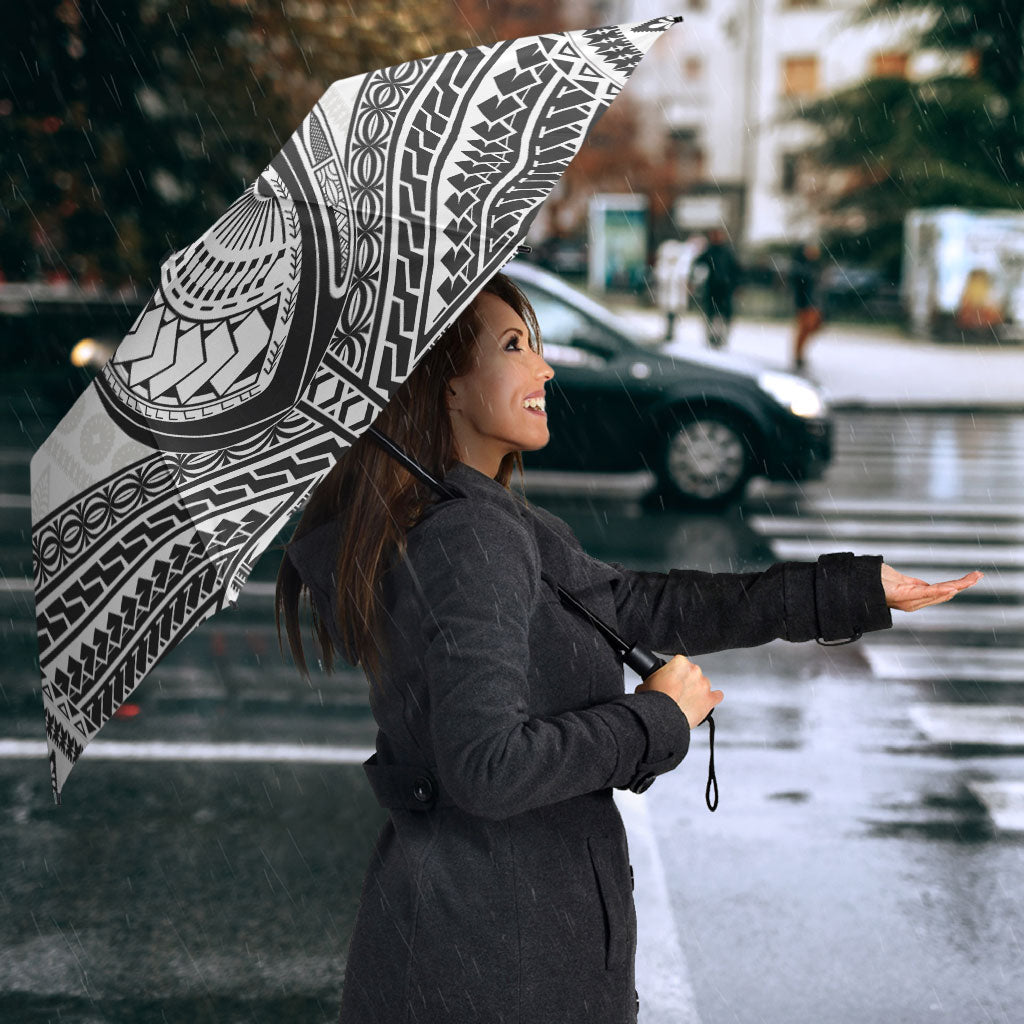 Custom Rugby Fiji National Heritage Umbrella White Traditional Masi Inspired