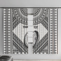 Custom Rugby Fiji National Heritage Window Curtain White Traditional Masi Inspired