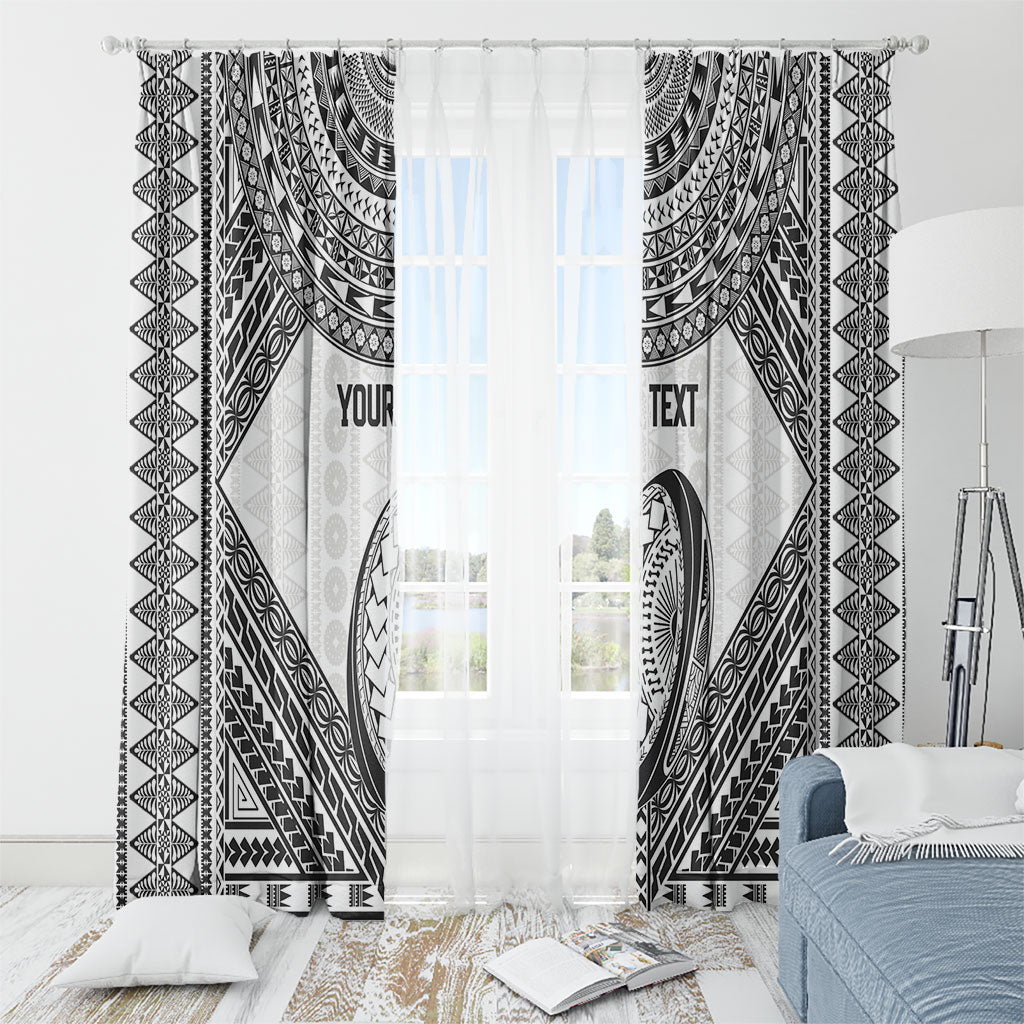 Custom Rugby Fiji National Heritage Window Curtain White Traditional Masi Inspired