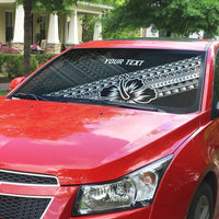 Custom Rugby Fiji Auto Sun Shade Black Traditional Masi Inspired
